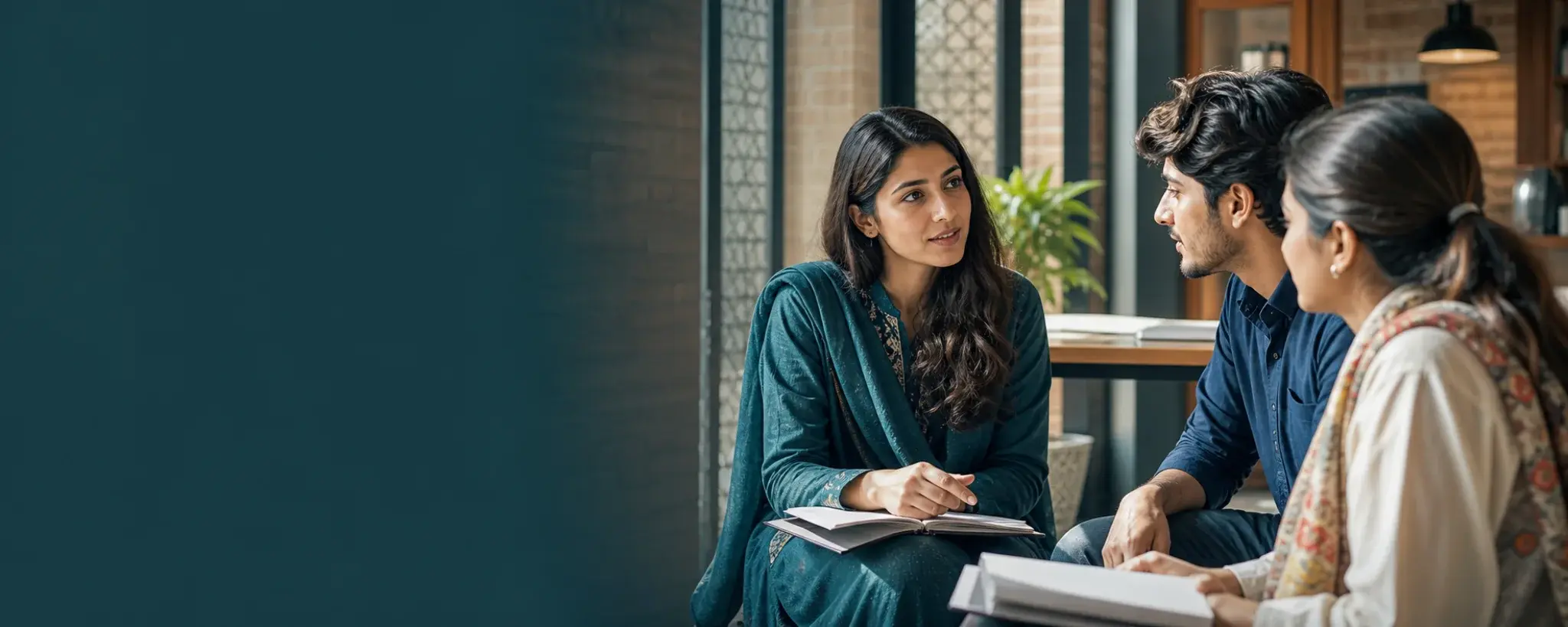CrossBridge mentor guiding Pakistani university students